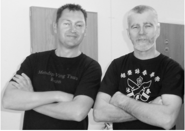 Steve Purcell (Somerset Applied Wing Chun) standing beside David Peterson (Malaysian Combat Science WSL Ving Tsun) 